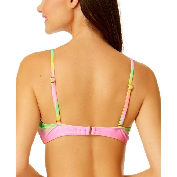 Salt + Cove Shimmer Rainbow Bikini Swim Top Gradient Ring-Front Multicolor M - Picture 2 of 7